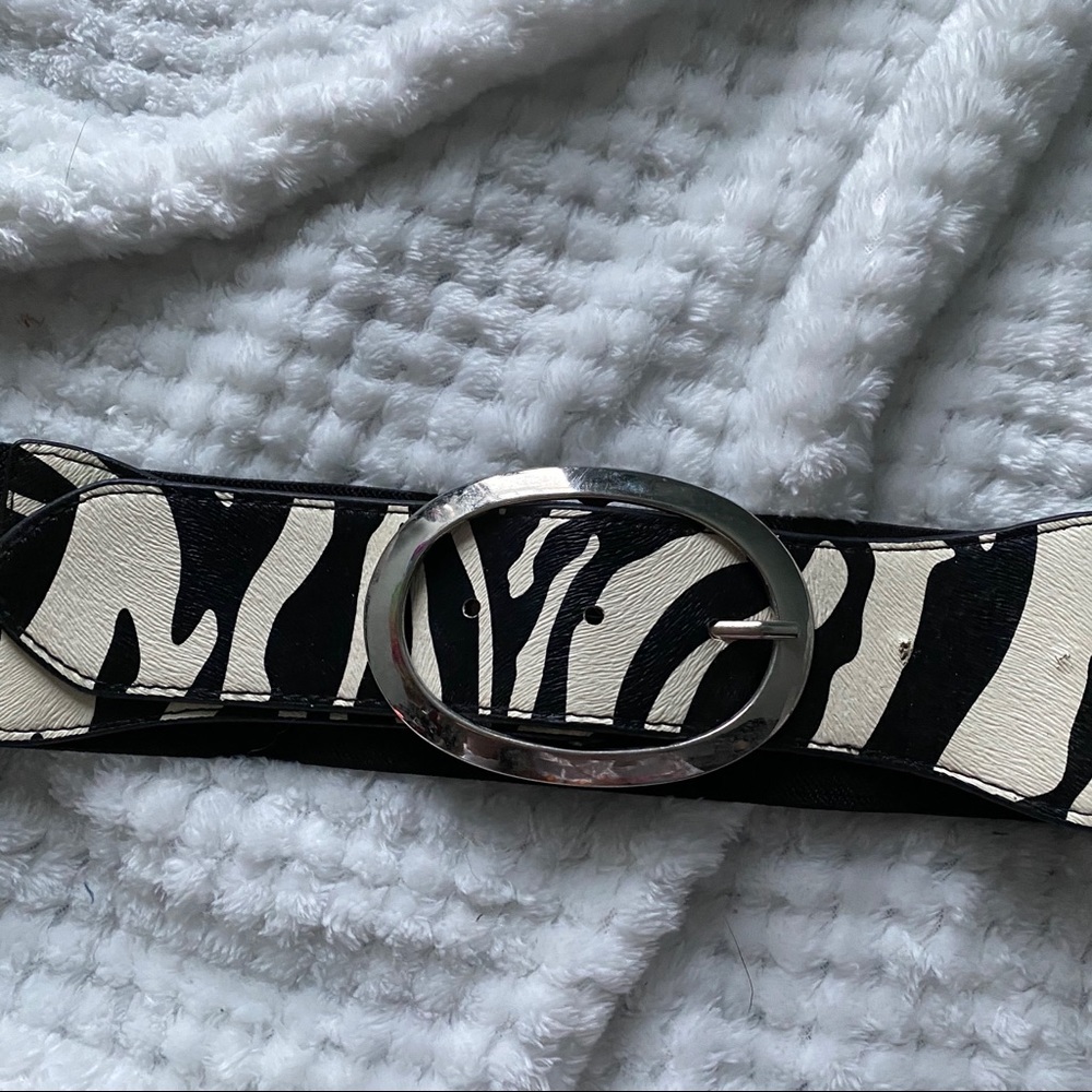Zebra Printed Stretchy Dress/ Shirt Belt - Picture 2 of 5